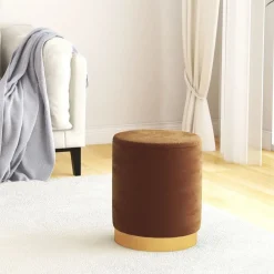 Hocker met opbergruimte rond fluweel 31 x 37 cm>vidaXL New