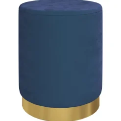 Stoelen*vidaXL Hocker met opbergruimte rond fluweel 31 x 37 cm Blauw