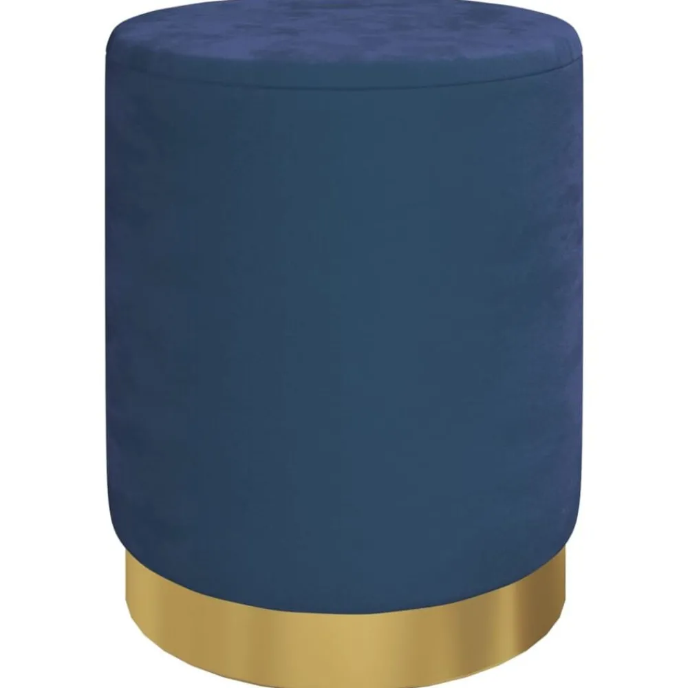 Stoelen*vidaXL Hocker met opbergruimte rond fluweel 31 x 37 cm Blauw