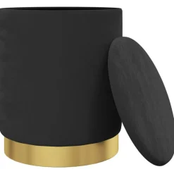 Hocker met opbergruimte rond fluweel 31 x 37 cm><noscript><img width=