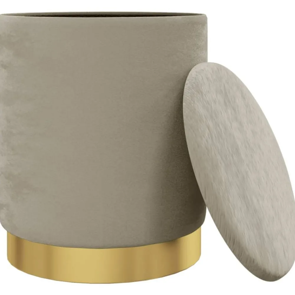 Hocker met opbergruimte rond fluweel 31 x 37 cm>vidaXL Sale