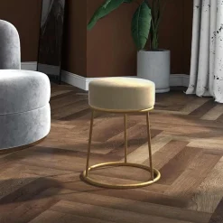 Stoelen*vidaXL Hocker rond fluweel Donkergrijs