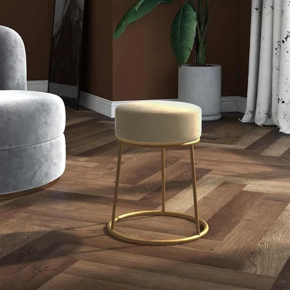 Stoelen*vidaXL Hocker rond fluweel Donkergrijs