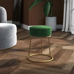 Hocker rond fluweel groen>vidaXL Online