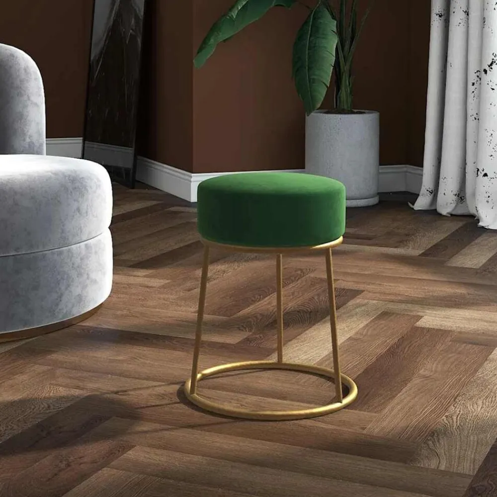 Hocker rond fluweel groen>vidaXL Online