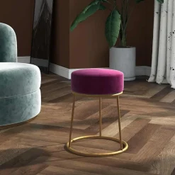 Hocker rond fluweel>vidaXL