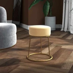 Hocker rond fluweel kleurig>vidaXL Outlet