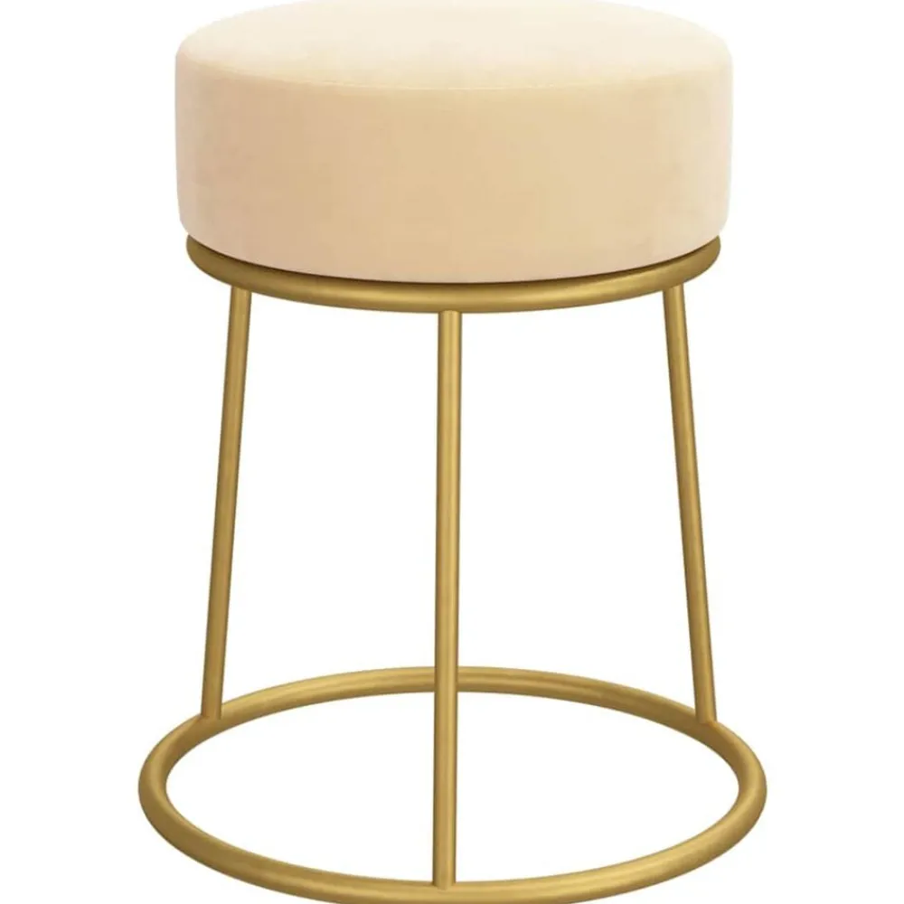 Hocker rond fluweel kleurig>vidaXL Outlet