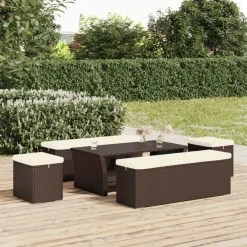 Hockers met kussens 2 st 40x30x40 cm poly rattan>vidaXL Sale