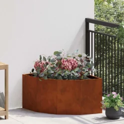 Tuin & Gazon*vidaXL Hoek Plantbak Roestig 60 x 60 x 35 cm Cortenstaal