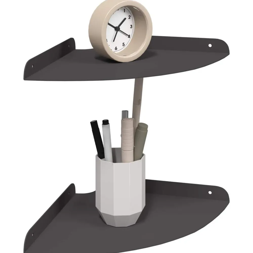 Hoek Vloeiende Plank met plank 2 pcs 24 x 24 x 2 cm>vidaXL Discount