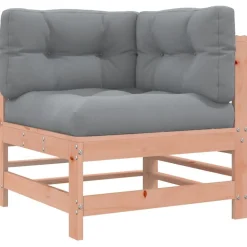 Hoekbank met kussens massief douglashout>vidaXL Outlet