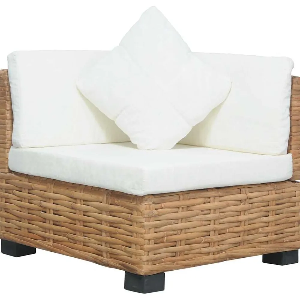 Hoekbank met kussens natuurlijk rattan>vidaXL