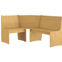 Bankjes*vidaXL Hoekbank REINE 151 cm massief grenenhout Honingbruin