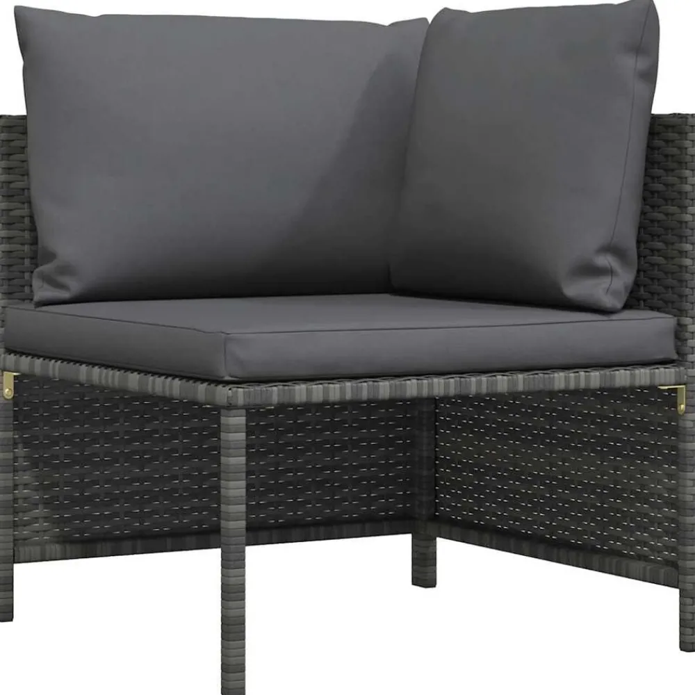 Hoekbank sectioneel met kussens poly rattan>vidaXL Clearance