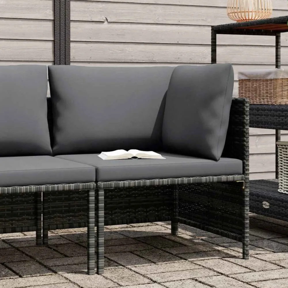Hoekbank sectioneel met kussens poly rattan>vidaXL Clearance