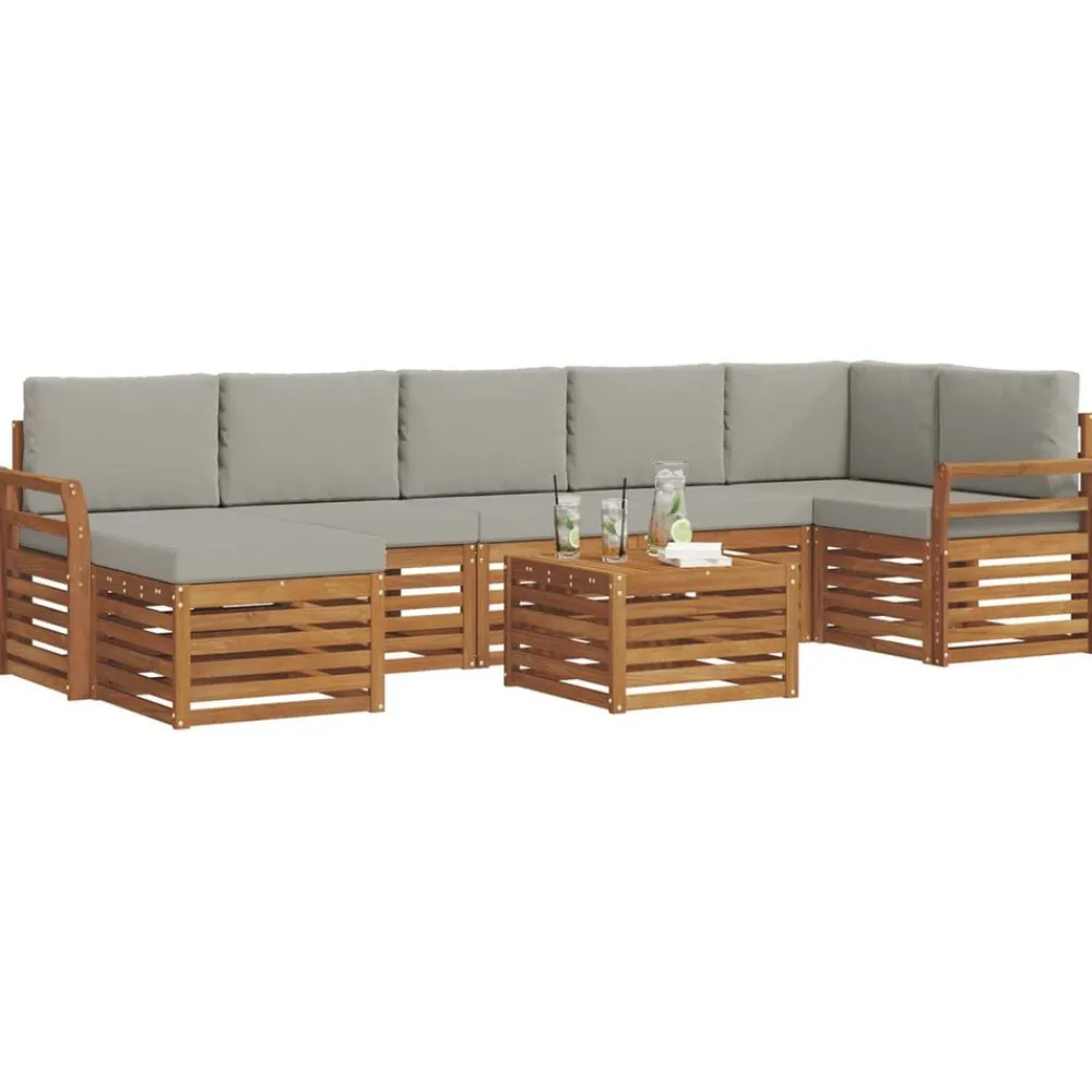 Hoekbank Set 8 pcs Massief Acaciahout>vidaXL Discount