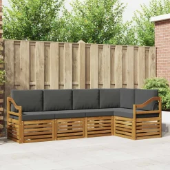 Hoekbank Set 5 pcs Massief Acaciahout>vidaXL Online