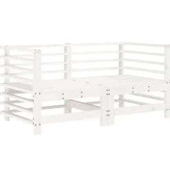 Hoekbanken 2 st met kussens massief grenenhout wit><noscript><img width=