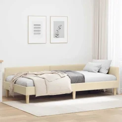 Bedden & Accessoires*vidaXL Hoekbedframe Crème 80 x 200 cm Stof Cr&egrave;me