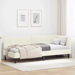 Bedden & Accessoires*vidaXL Hoekbedframe Crème 80 x 200 cm Fluweel Cr&egrave;me
