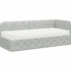 Hoekbedframe 80 x 200 cm Fluweel>vidaXL Discount
