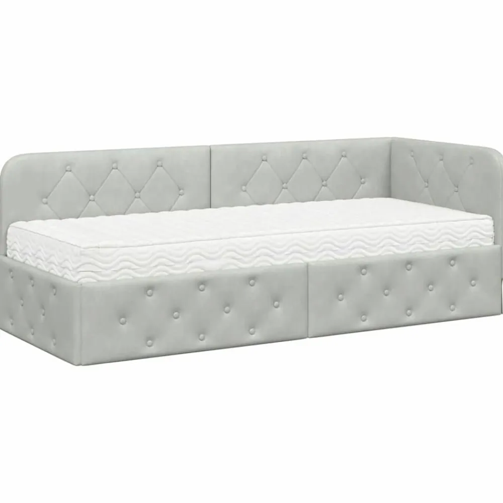 Hoekbedframe 80 x 200 cm Fluweel>vidaXL Discount
