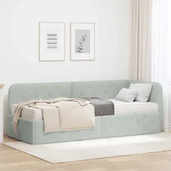 Hoekbedframe 80 x 200 cm Fluweel>vidaXL Discount