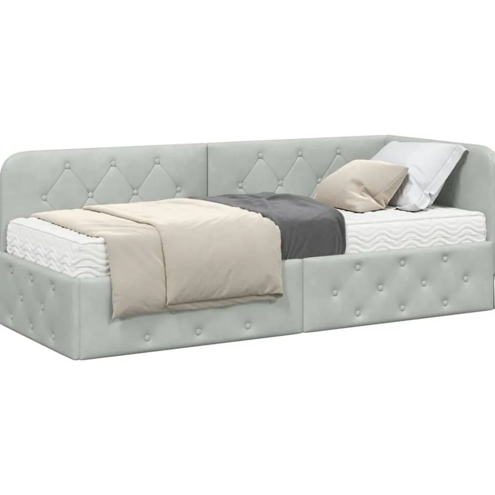 Hoekbedframe 80 x 200 cm Fluweel>vidaXL Discount