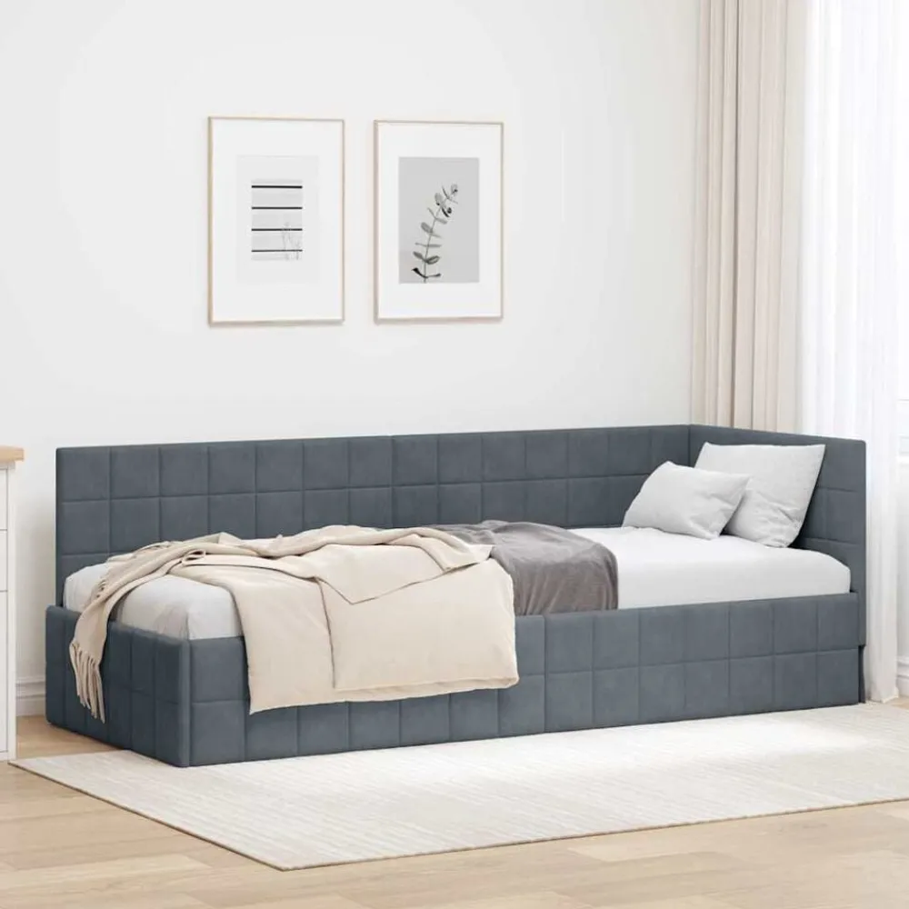 Hoekbedframe met hoofdeinde 80 cm x 200 cm Fluweel>vidaXL Sale