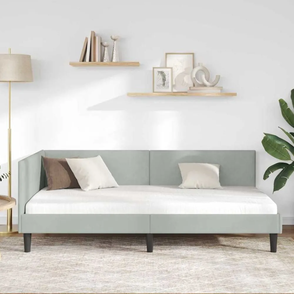 Hoekbedframe met hoofdeinde 80 cm x 200 cm Fluweel>vidaXL Sale