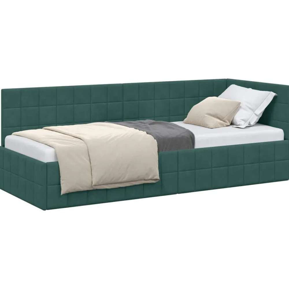 Hoekbedframe met hoofdeinde 80 cm x 200 cm Fluweel>vidaXL
