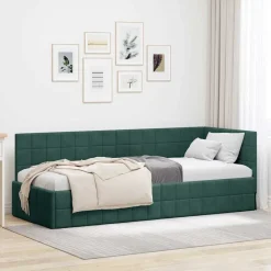 Hoekbedframe met hoofdeinde 80 cm x 200 cm Fluweel>vidaXL