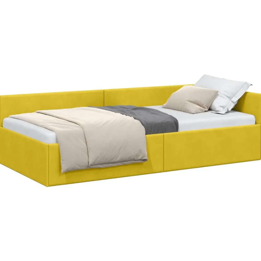 Hoekbedframe met hoofdeinde 80 cm x 200 cm Fluweel>vidaXL Outlet
