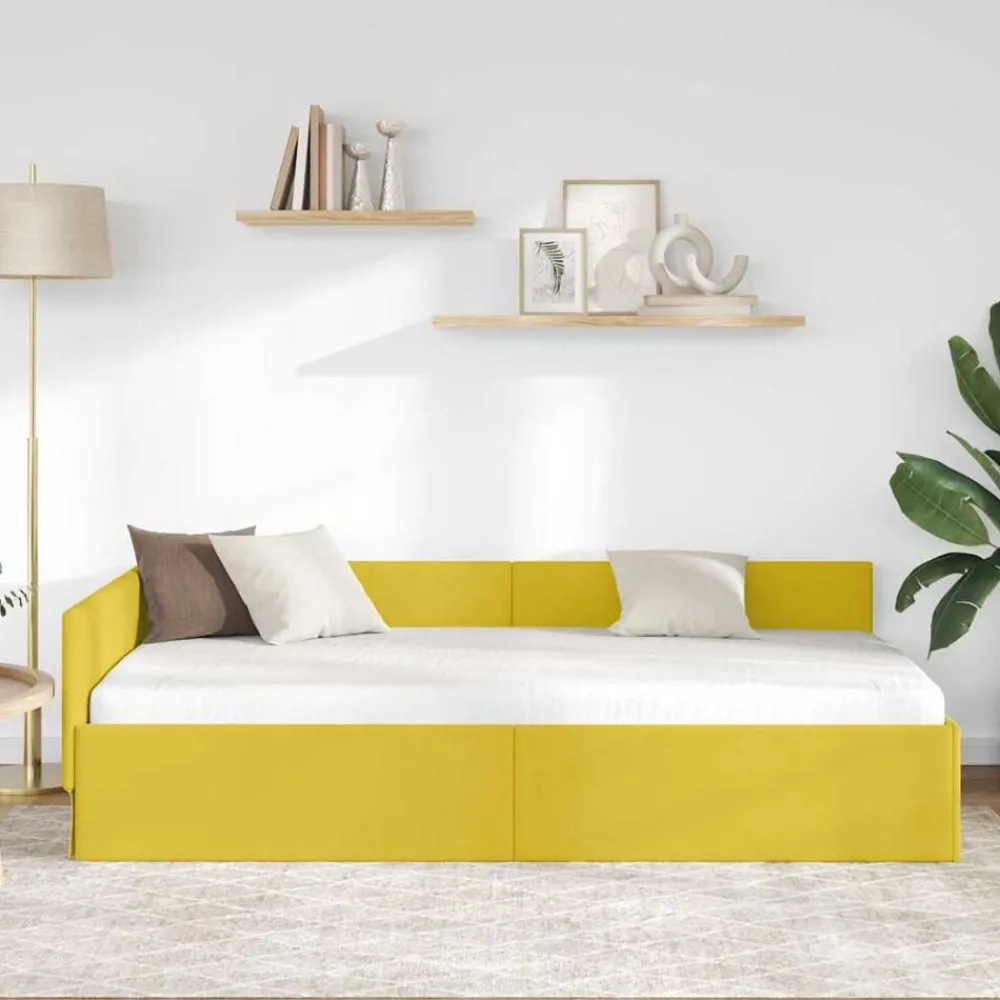 Hoekbedframe met hoofdeinde 80 cm x 200 cm Fluweel>vidaXL Outlet