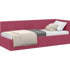 Hoekbedframe met hoofdeinde 80 cm x 200 cm Fluweel>vidaXL Clearance