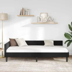 Bedden & Accessoires*vidaXL Hoekbedframe met hoofdeinde 80 cm x 200 cm Fluweel Zwart