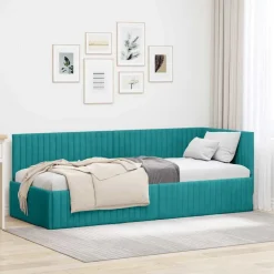 Hoekbedframe met hoofdeinde 80 cm x 200 cm Fluweel>vidaXL Clearance