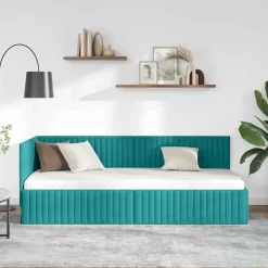 Hoekbedframe met hoofdeinde 80 cm x 200 cm Fluweel><noscript><img width=