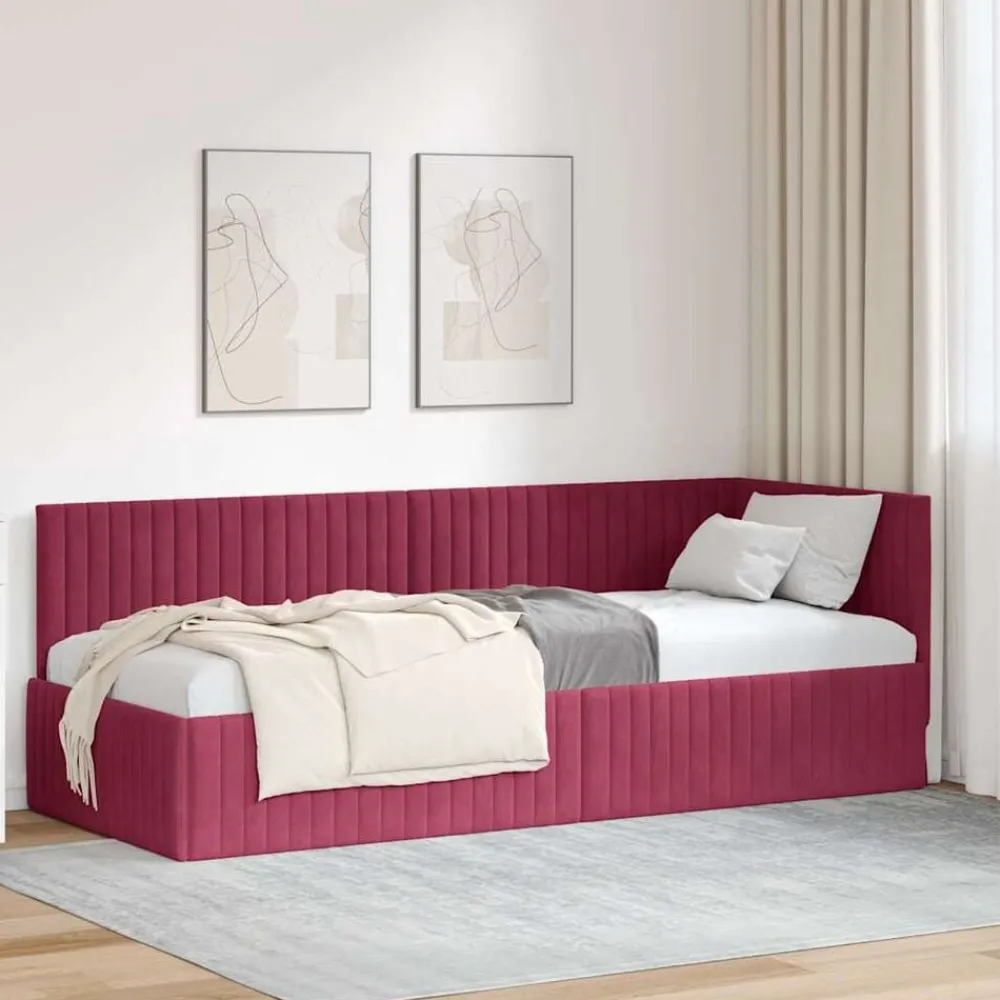 Hoekbedframe met hoofdeinde 80 cm x 200 cm Fluweel>vidaXL Online