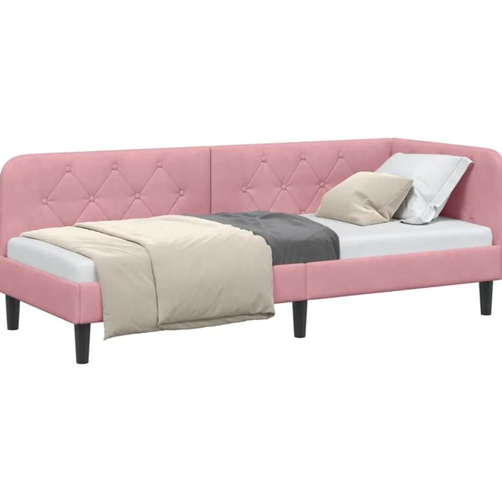 Hoekbedframe 80 x 200 cm Fluweel>vidaXL Clearance