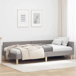 Hoekbedframe 80 x 200 cm Stof>vidaXL Discount
