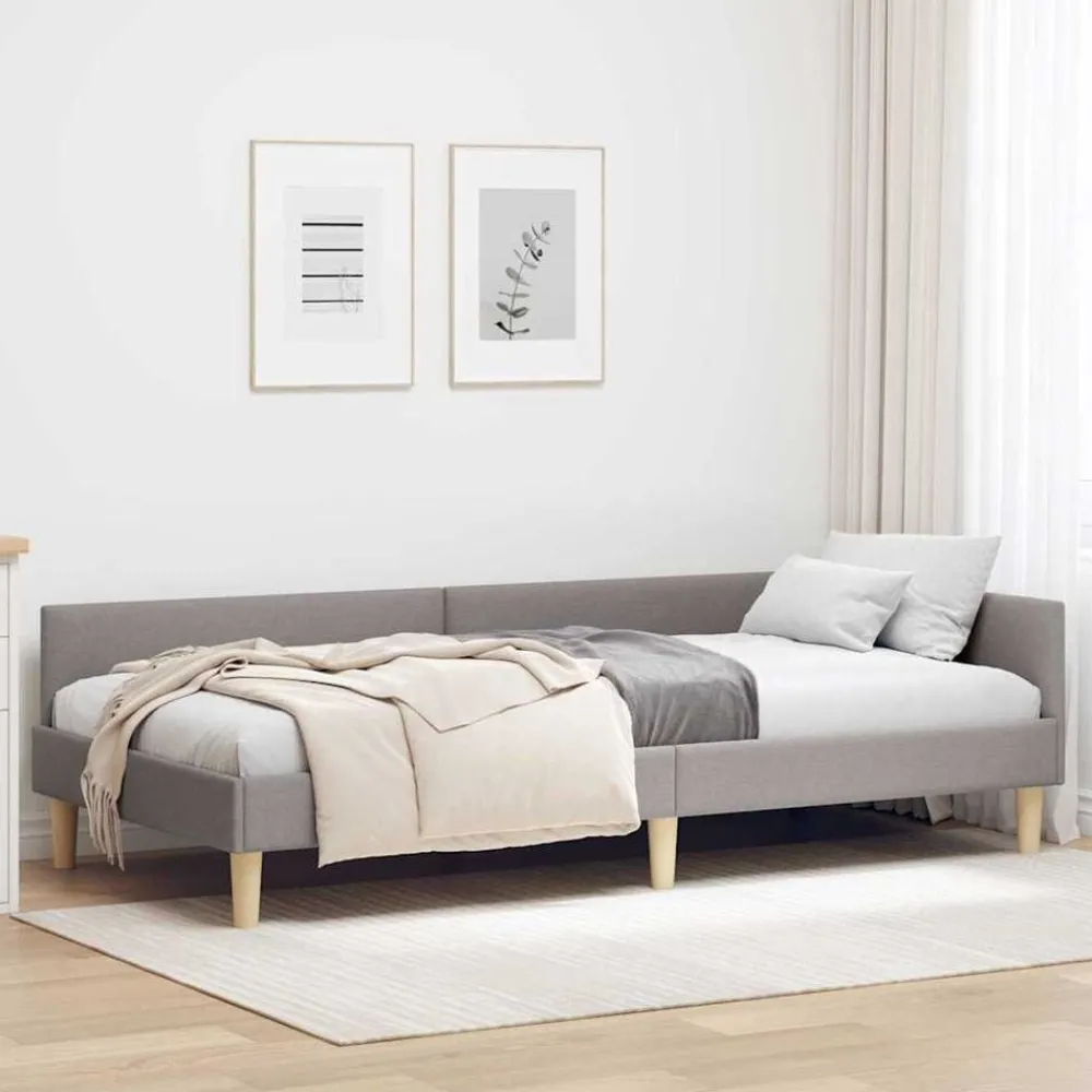 Hoekbedframe 80 x 200 cm Stof>vidaXL Discount