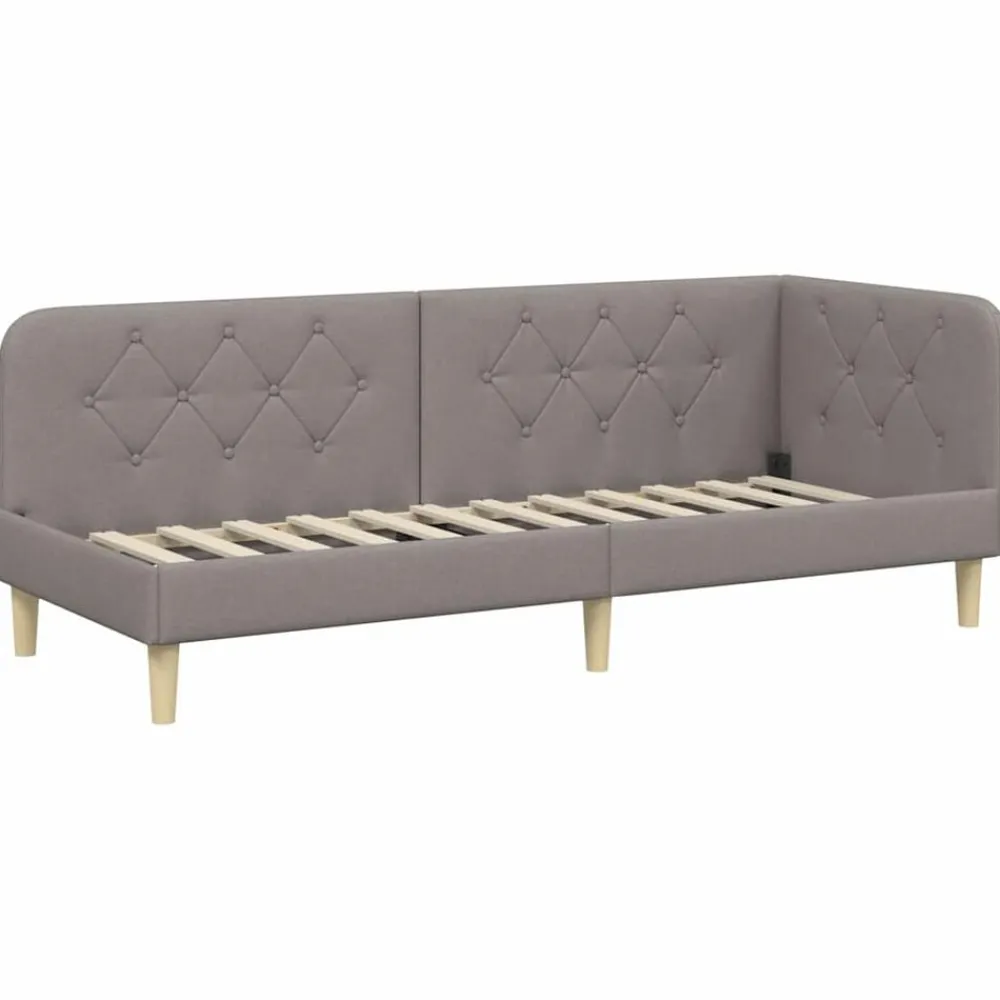 Hoekbedframe 80 x 200 cm Stof>vidaXL New