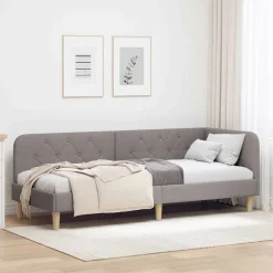 Hoekbedframe 80 x 200 cm Stof>vidaXL New