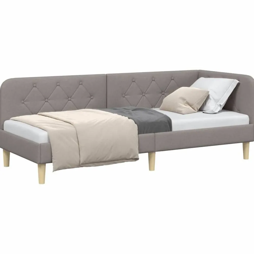 Hoekbedframe 80 x 200 cm Stof>vidaXL New