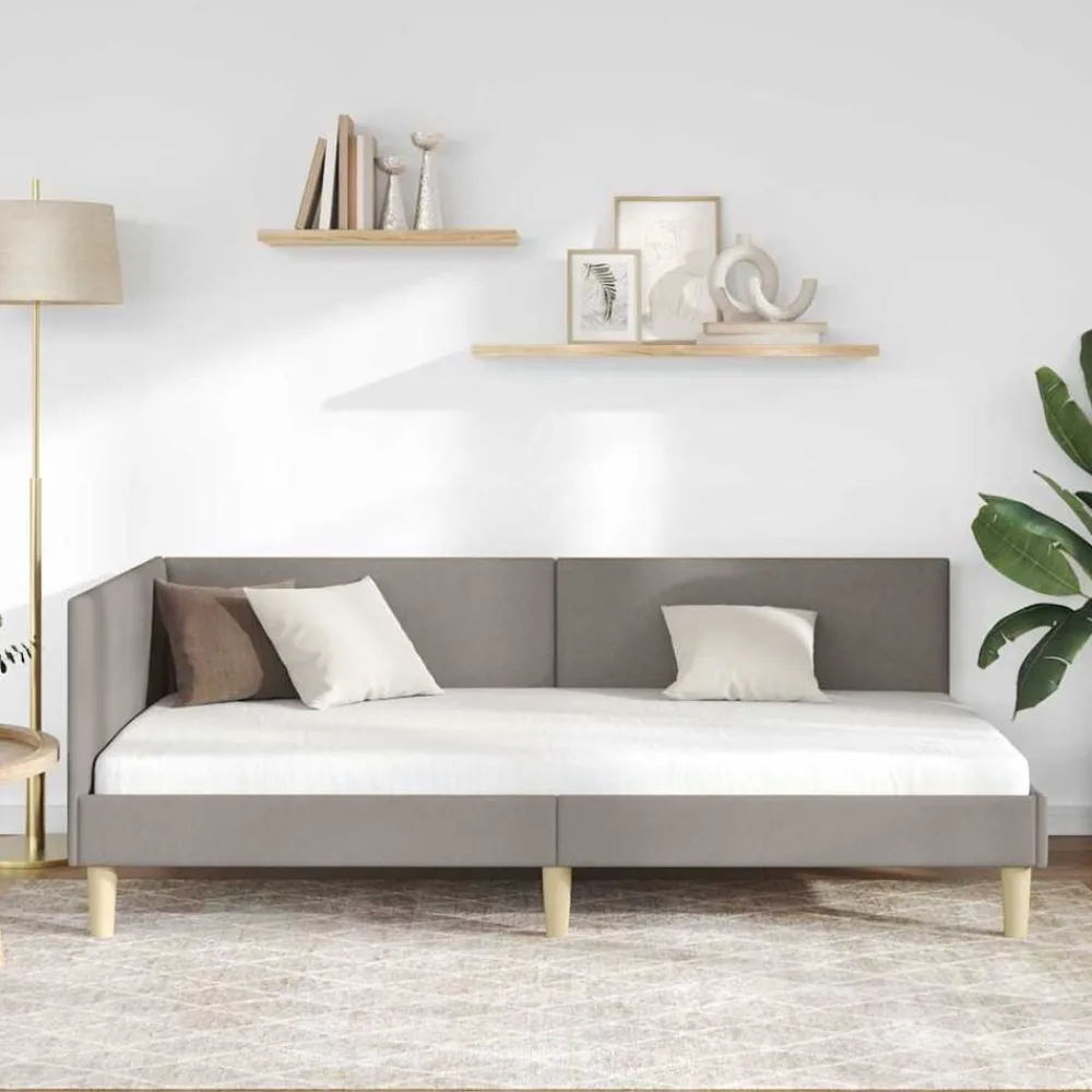 Hoekbedframe 80 cm x 200 cm Stof en multiplex>vidaXL Hot