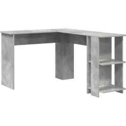 Kantoormeubelen*vidaXL Hoekbureau Beton Grijs 140 x 113,5 x 75 cm Bewerkt hout Betongrijs