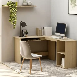 Hoekbureau L-vormig 120x140x75cm bewerkt hout kleur>vidaXL Discount
