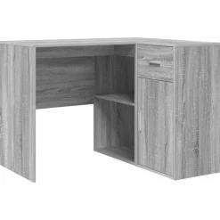 Kantoormeubelen*vidaXL Hoekbureau met lade 102 x 88 x 75 cm Grijs sonoma
